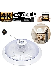 Geniş Açı Tavan Aplik Gizli Kamera Wifi İP